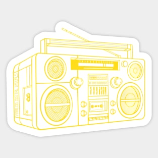 Boombox (Metallic Yellow Lines) Analog / Music Sticker